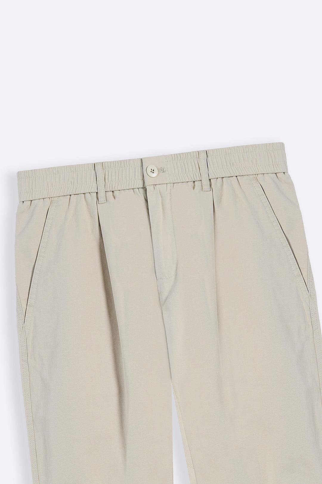 KHAKI RELAXED PLEATED PANTS