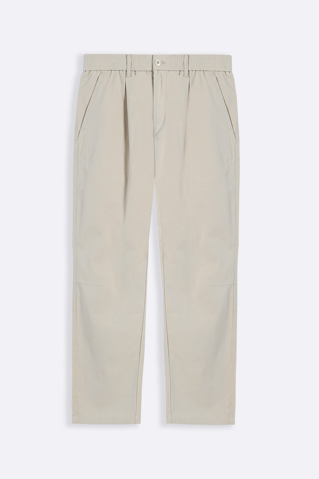 KHAKI RELAXED PLEATED PANTS
