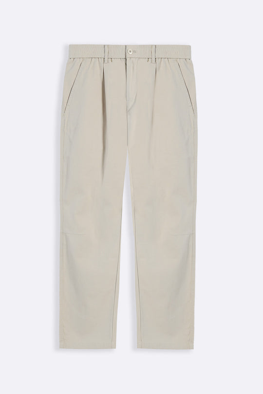 KHAKI RELAXED PLEATED PANTS