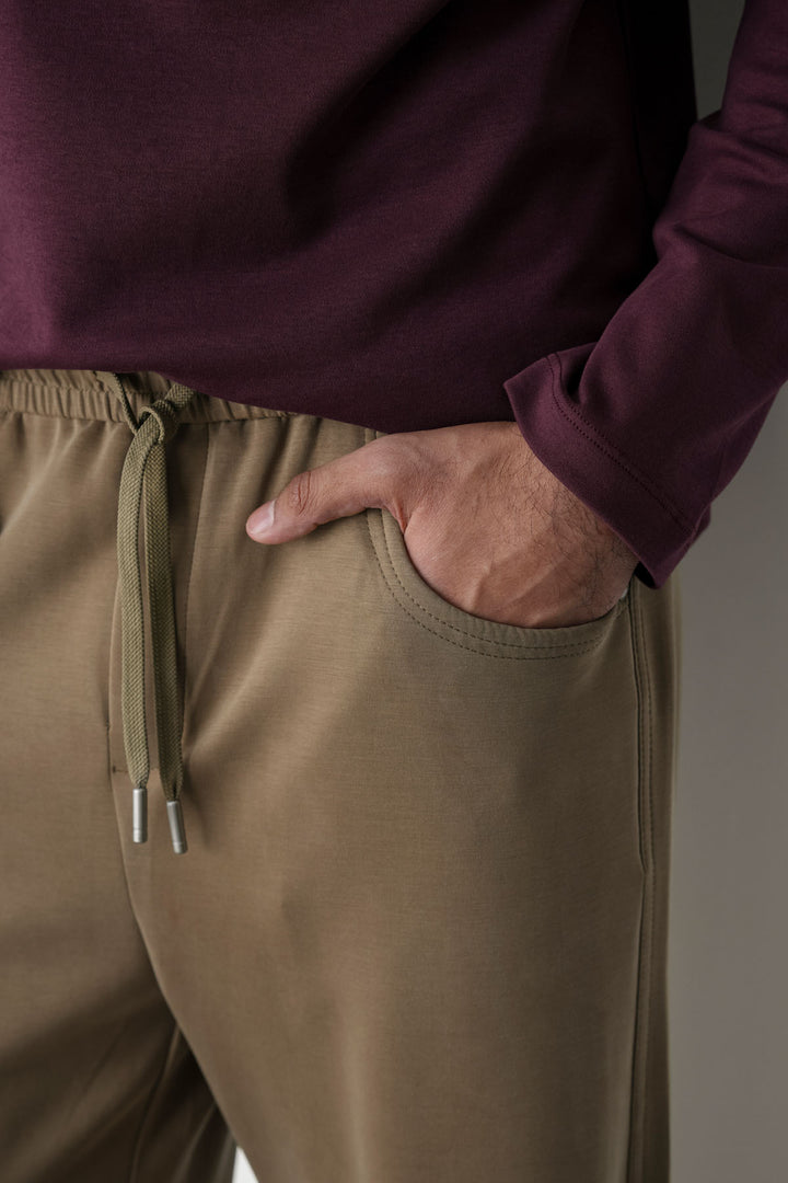 KHAKI PANELLED TROUSERS