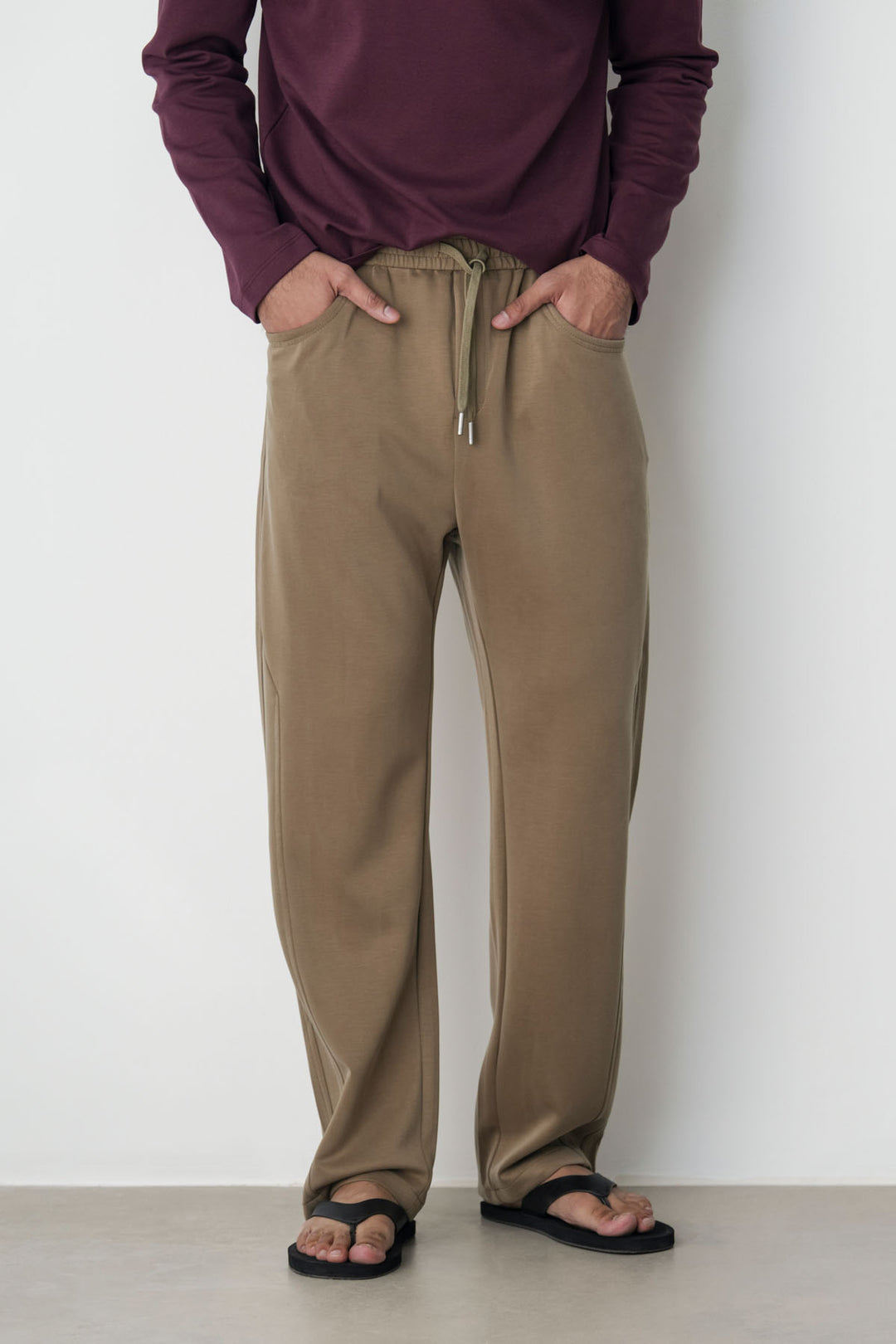 KHAKI PANELLED TROUSERS
