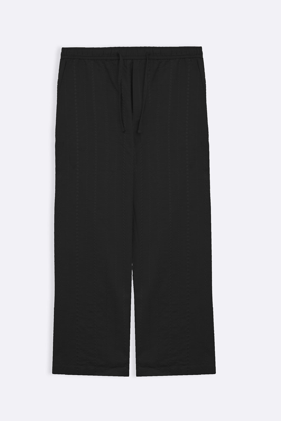 BLACK EMBROIDERED STRAIGHT PANTS