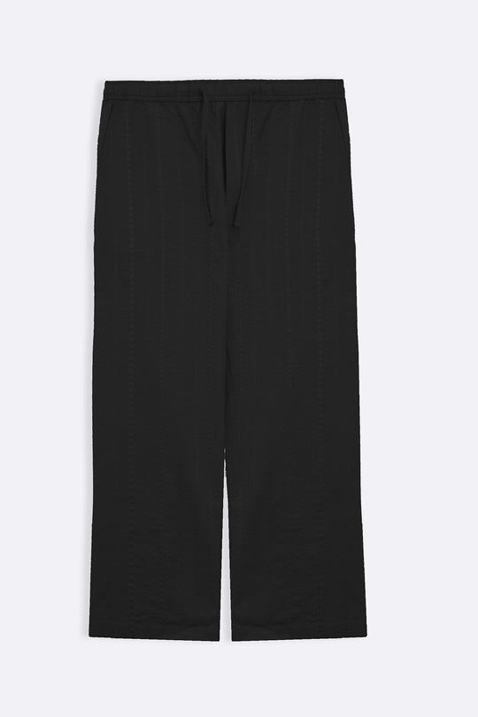 BLACK EMBROIDERED STRAIGHT PANTS