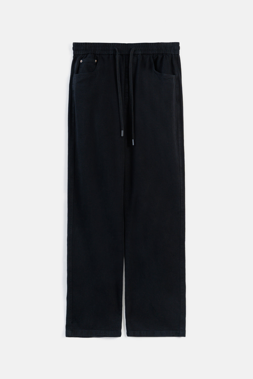 BLACK ELASTICATED WAIST JEANS