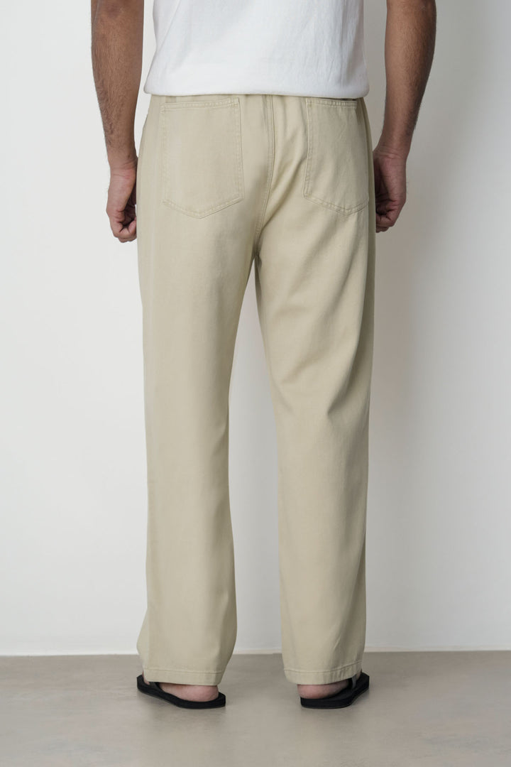 IVORY ELASTICATED WAIST JEANS