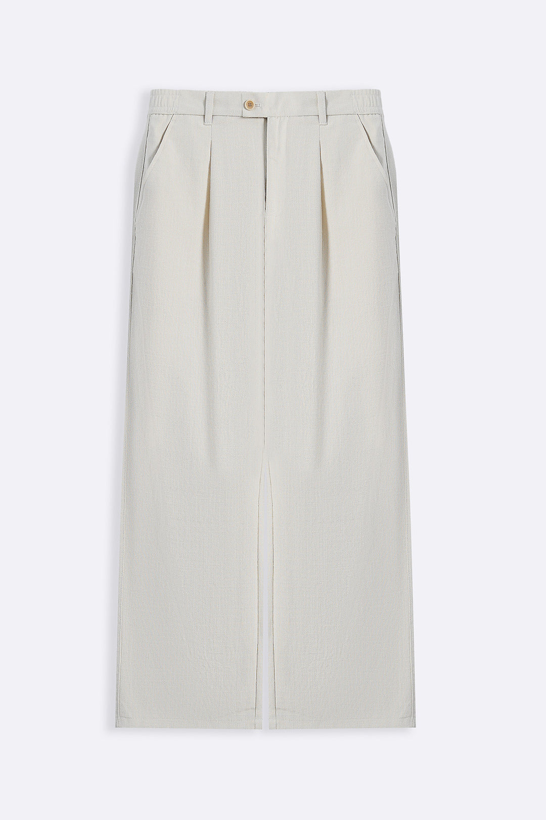BEIGE PLEATED COMFORT PANTS
