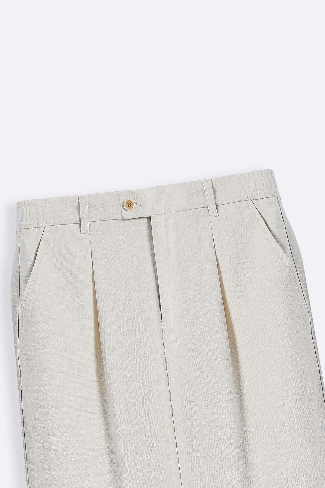 BEIGE PLEATED COMFORT PANTS