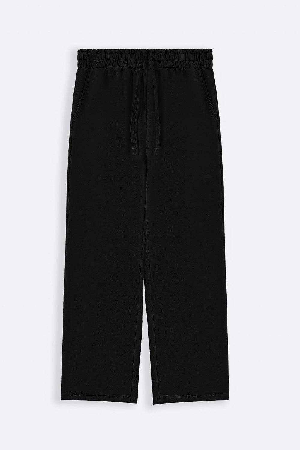 BLACK COMFORT STRAIGHT PANTS