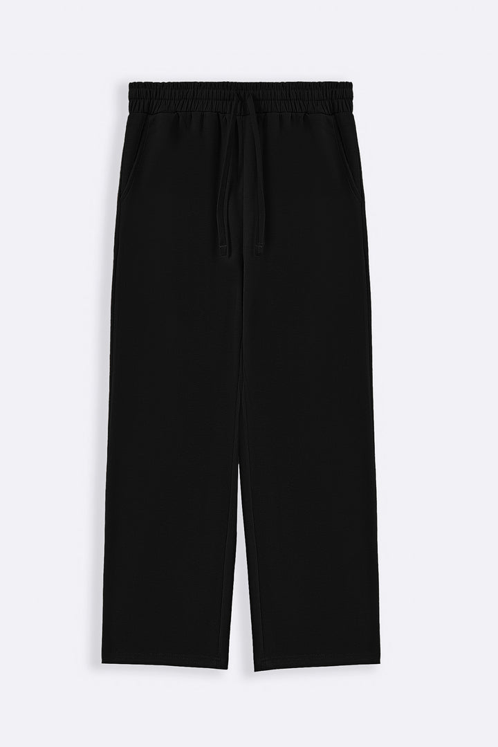 BLACK COMFORT STRAIGHT PANTS