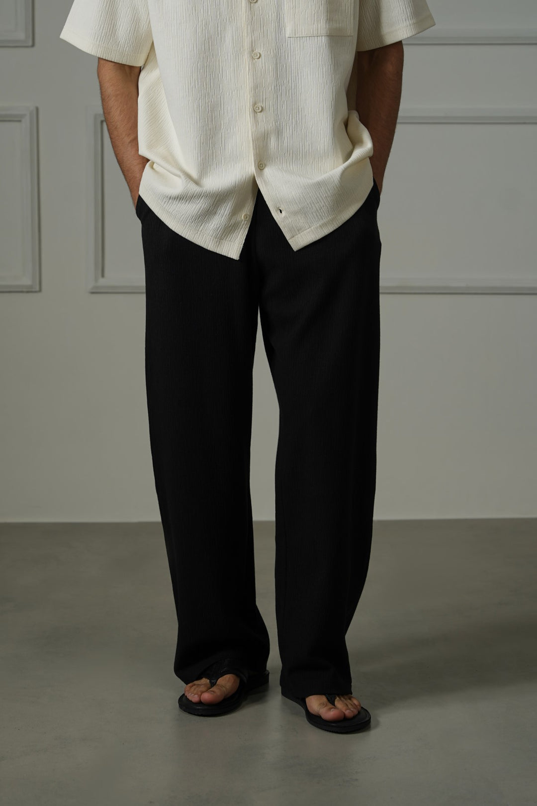 BLACK TENCEL COTTON PANTS