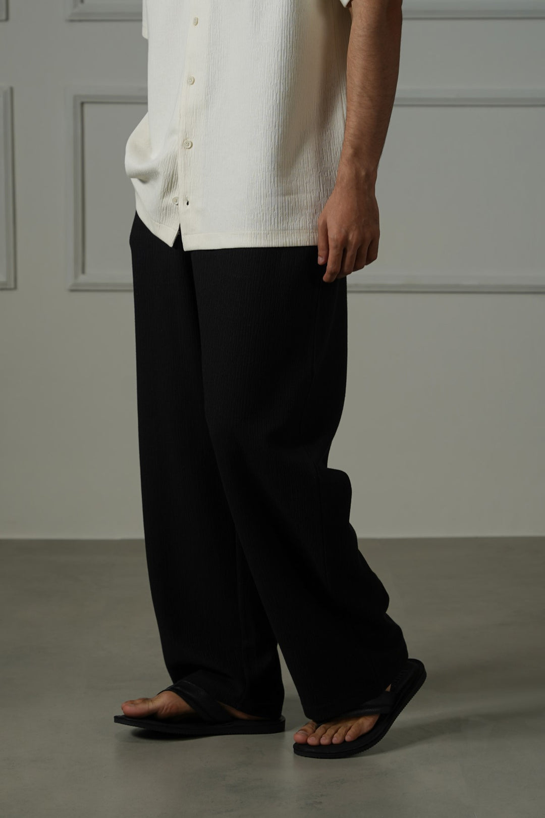 BLACK TENCEL COTTON PANTS