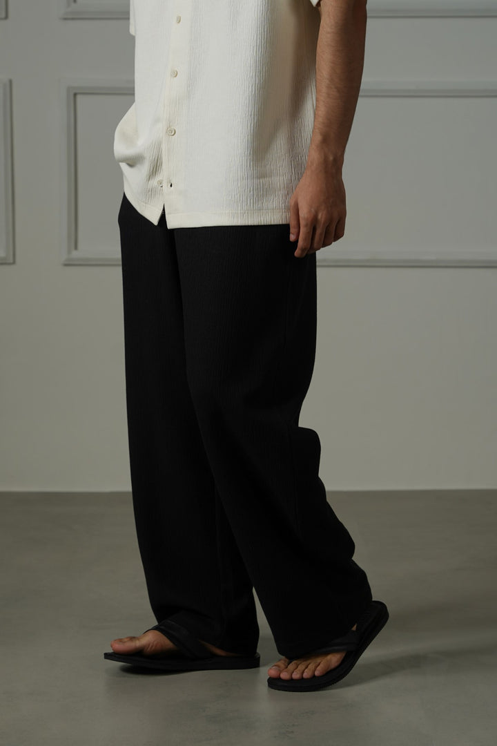 BLACK TENCEL COTTON PANTS