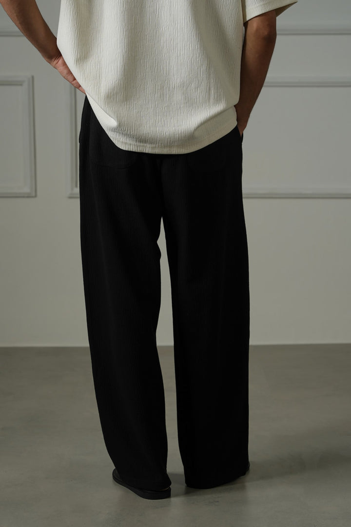 BLACK TENCEL COTTON PANTS