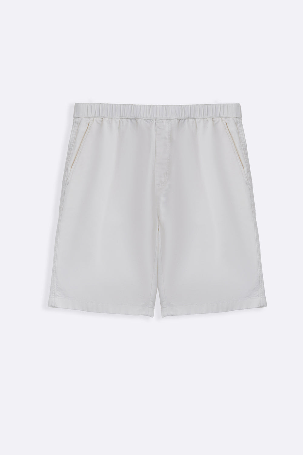 WHITE TWILL COTTON SHORTS