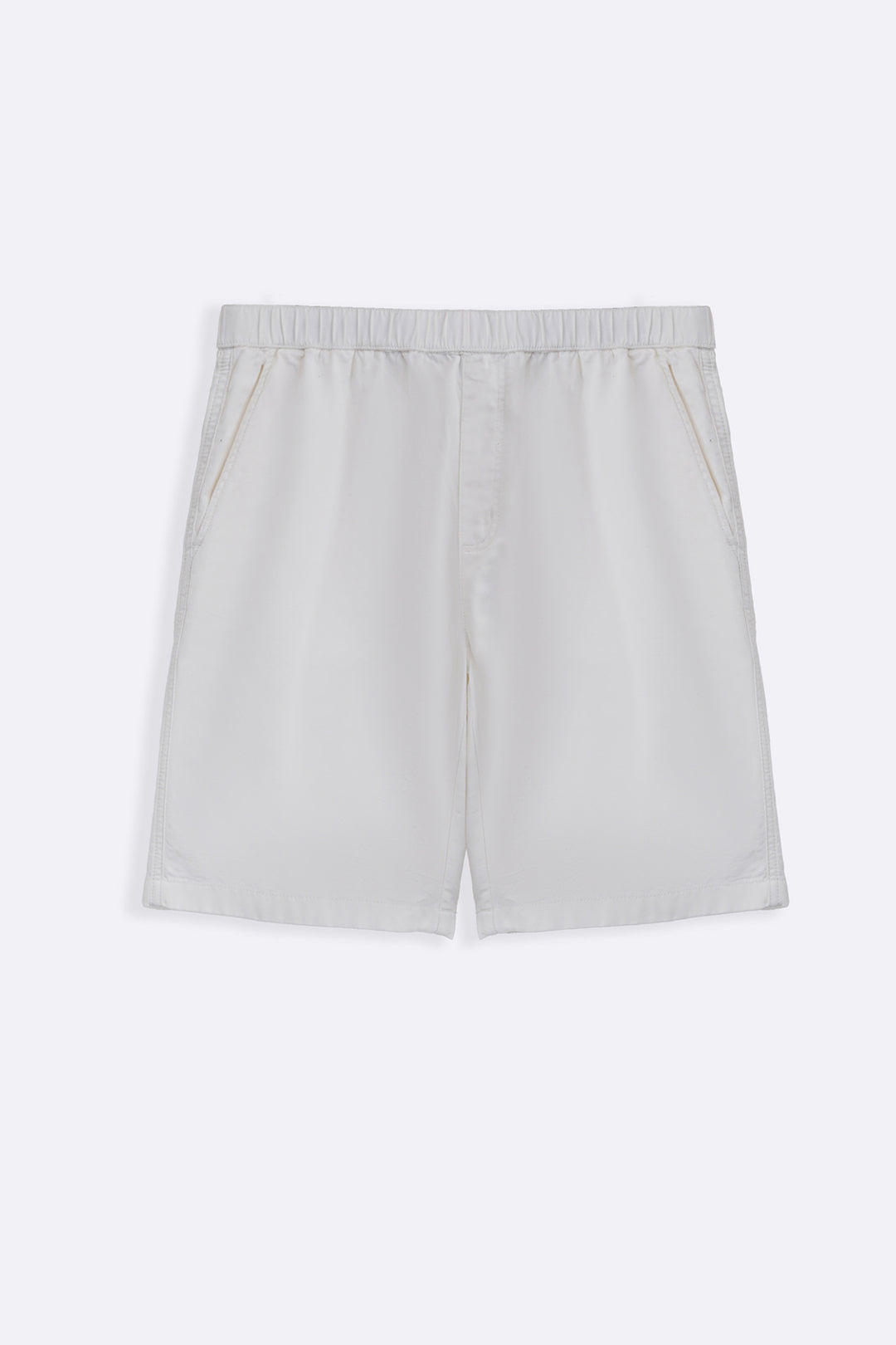 WHITE TWILL COTTON SHORTS