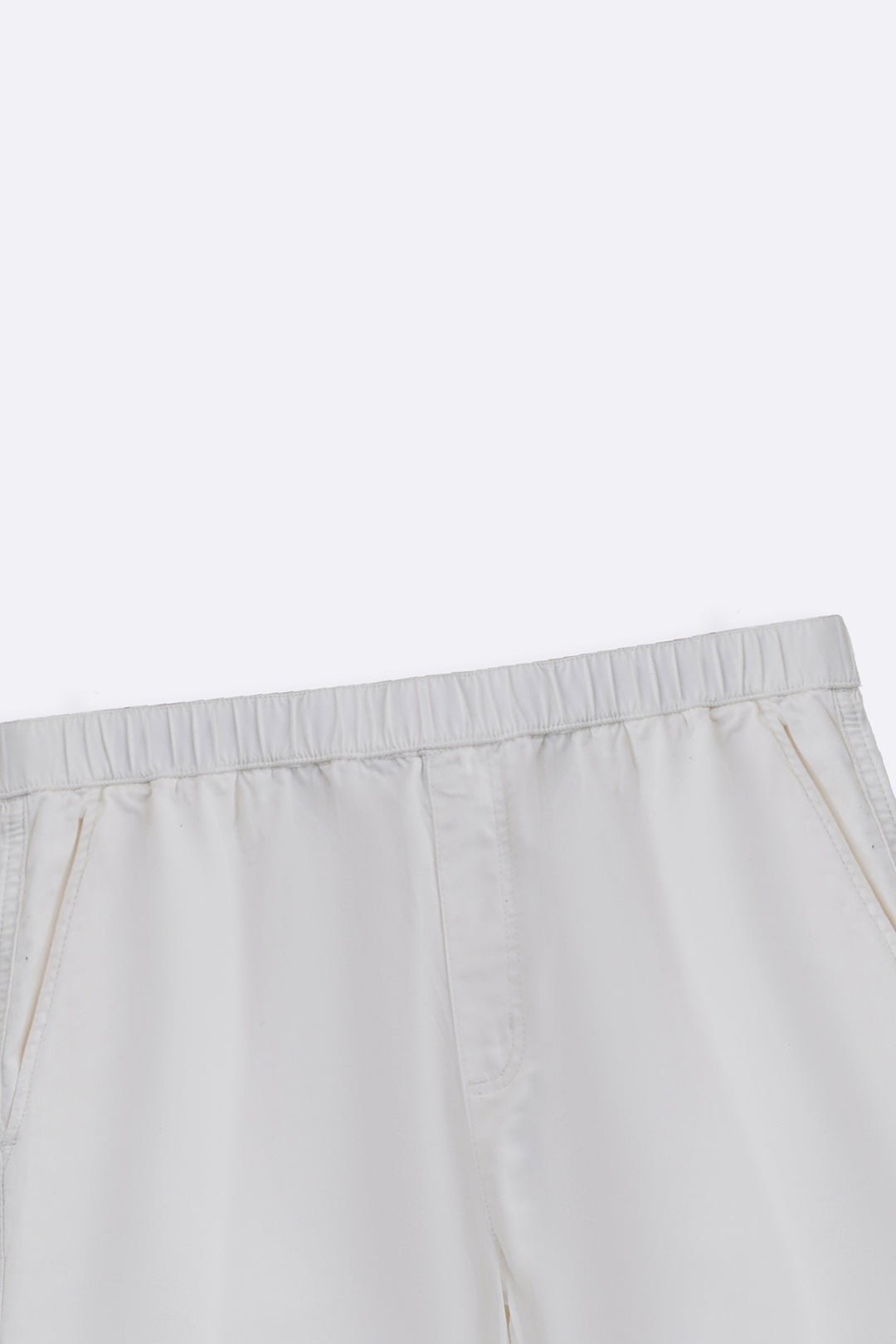 WHITE TWILL COTTON SHORTS