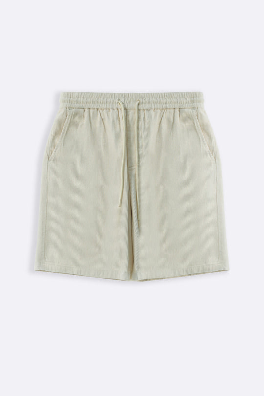 CREAM CORDUROY COTTON SHORTS