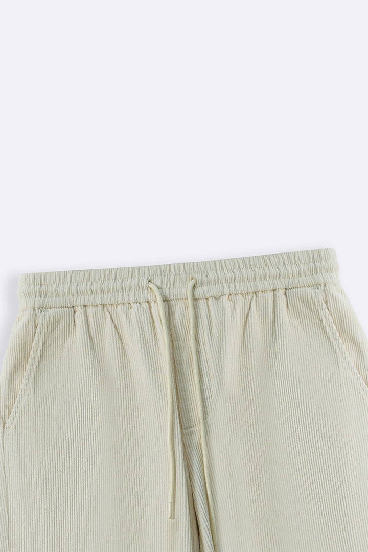 CREAM CORDUROY COTTON SHORTS