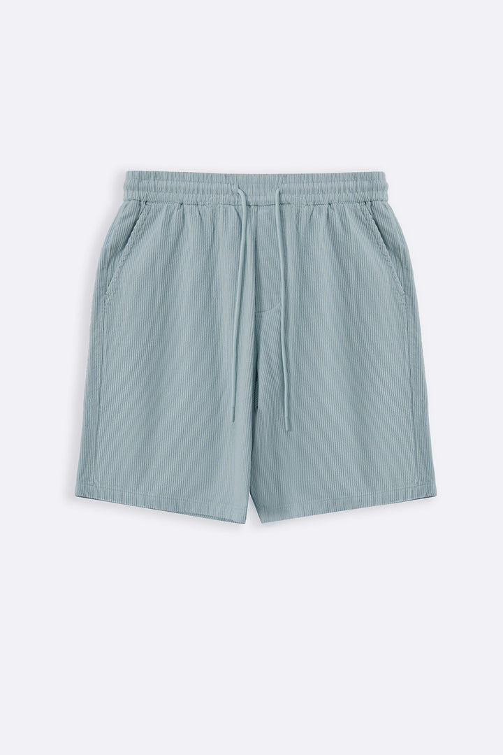 SKY BLUE CORDUROY COTTON SHORTS