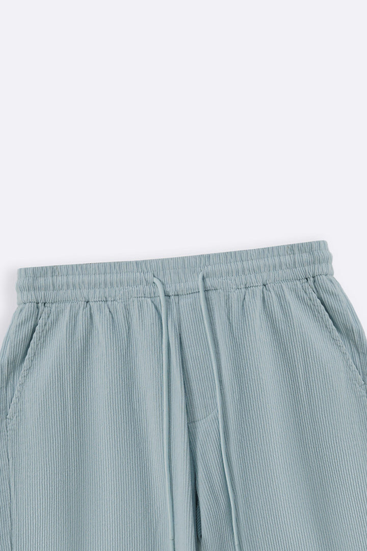 SKY BLUE CORDUROY COTTON SHORTS