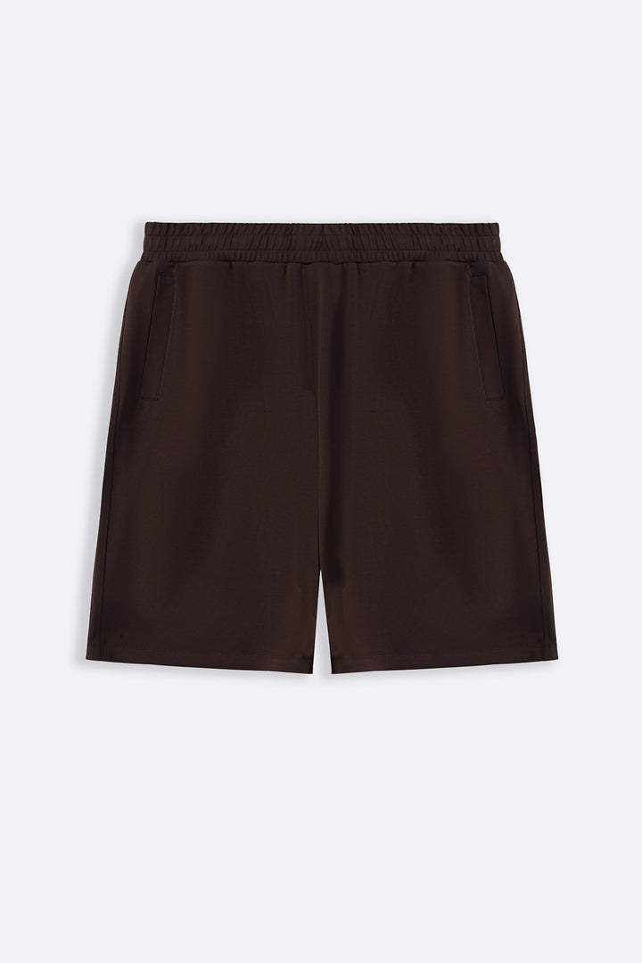 BROWN SOFT WIDE-LEG SHORTS