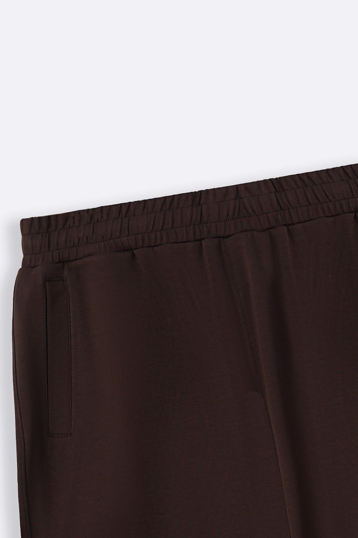 BROWN SOFT WIDE-LEG SHORTS