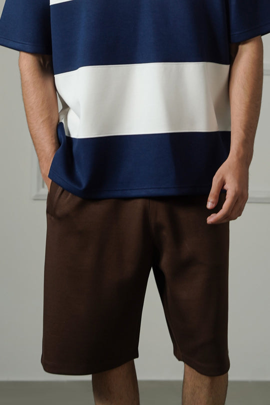 BROWN SOFT WIDE-LEG SHORTS