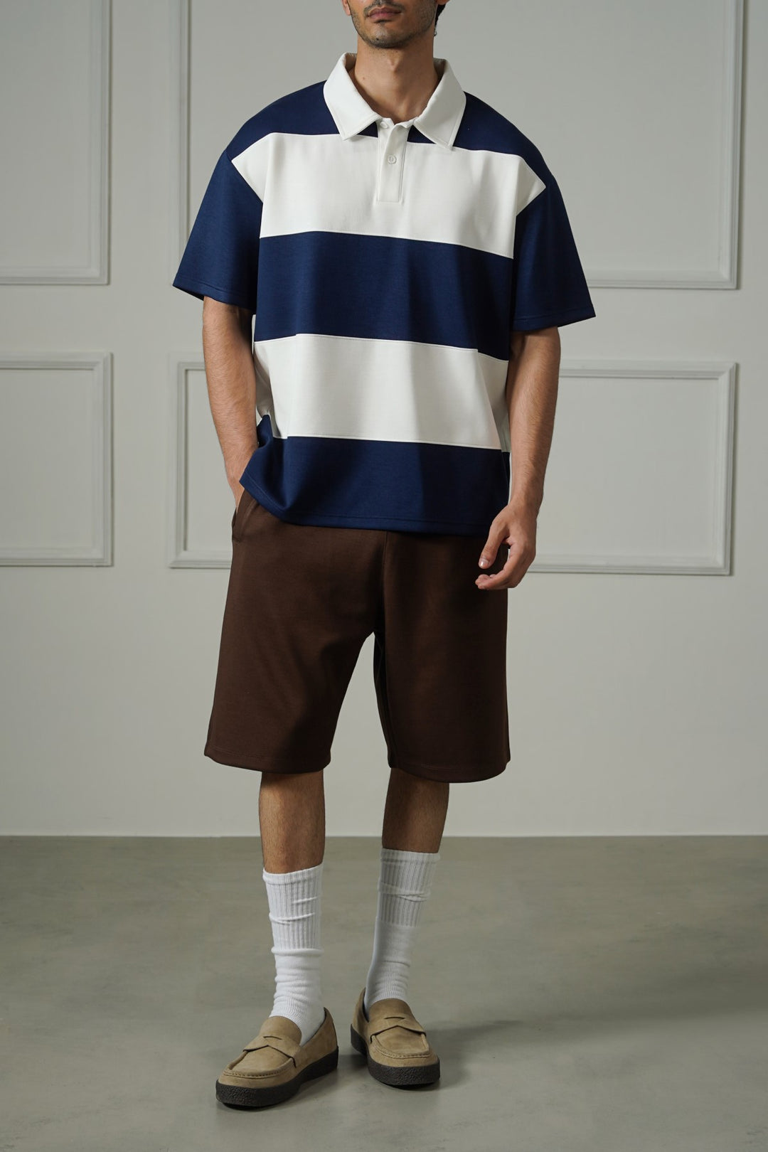 BROWN SOFT WIDE-LEG SHORTS