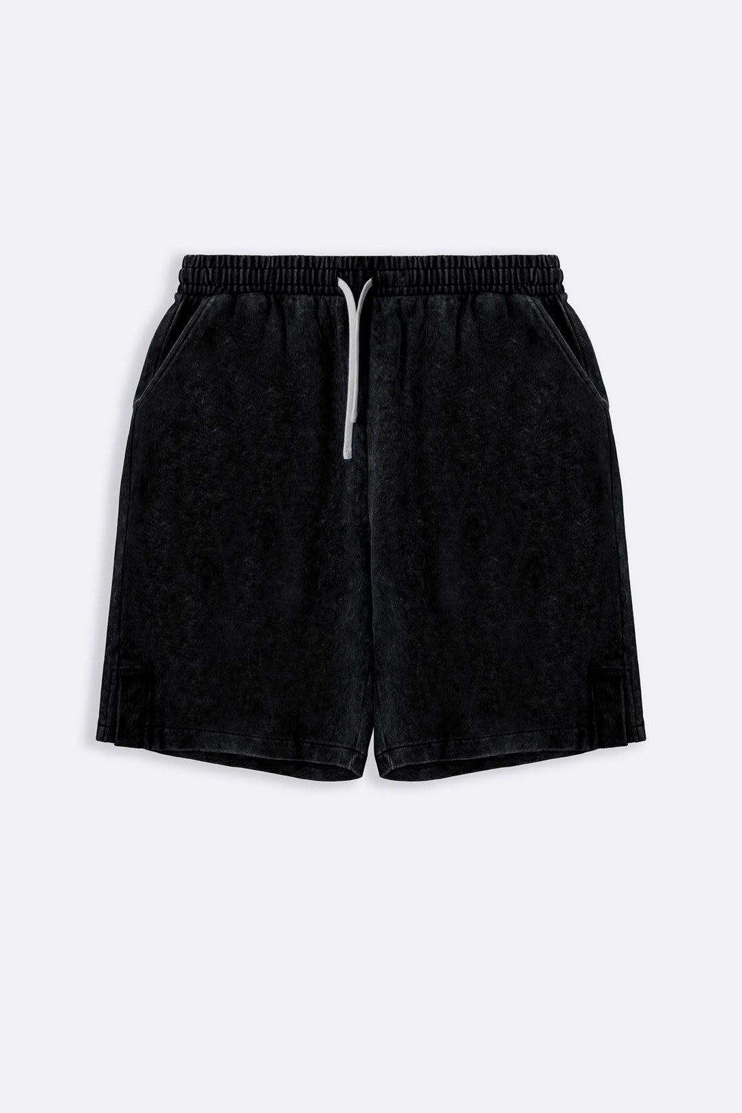 CHARCOAL WASHED EFFECT KNITTED SHORTS