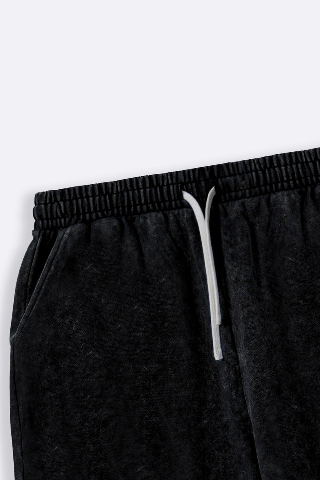 CHARCOAL WASHED EFFECT KNITTED SHORTS