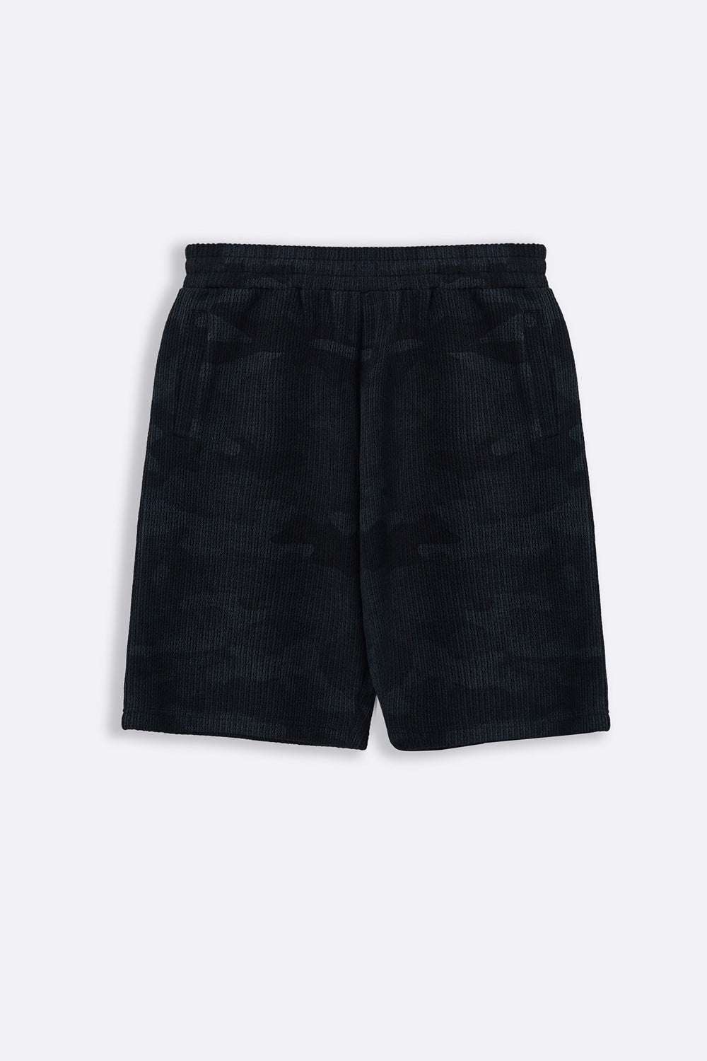 BLACK CAMO TEXTURED SHORTS