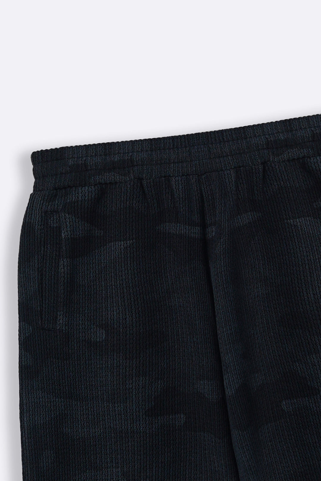 BLACK CAMO TEXTURED SHORTS