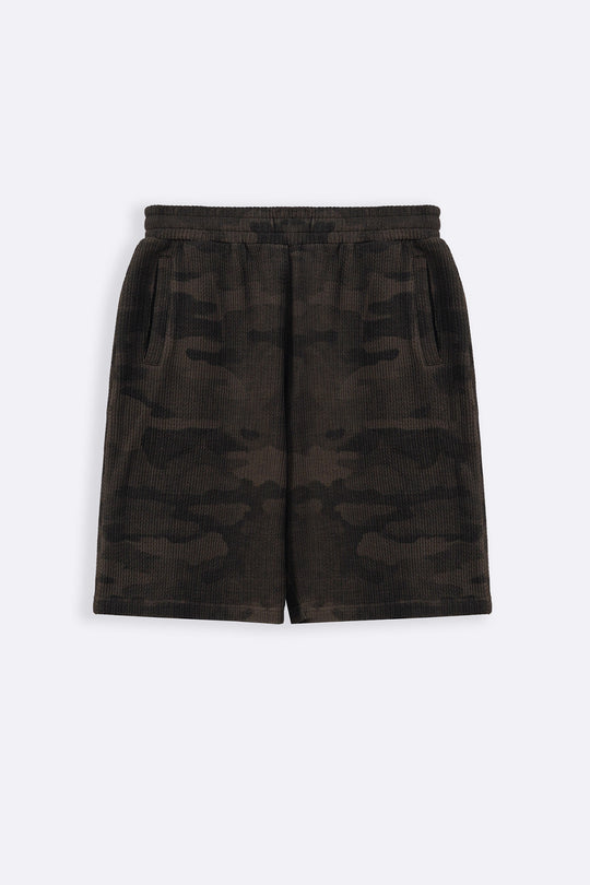 COFFEE CAMO TEXTURED SHORTS