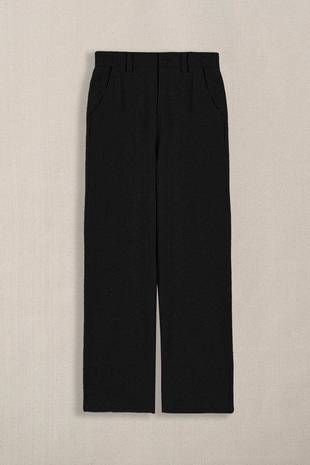 BLACK POCKET TRIM PANTS