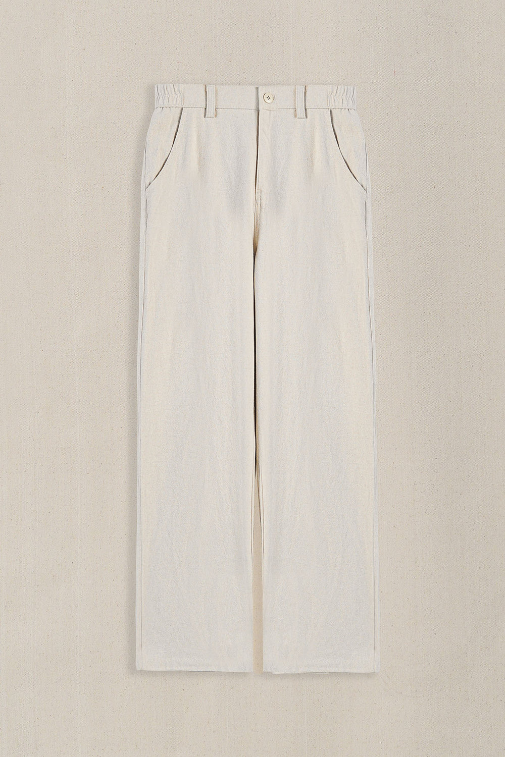 ECRU POCKET TRIM PANTS