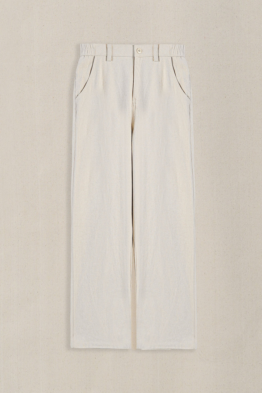 ECRU POCKET TRIM PANTS