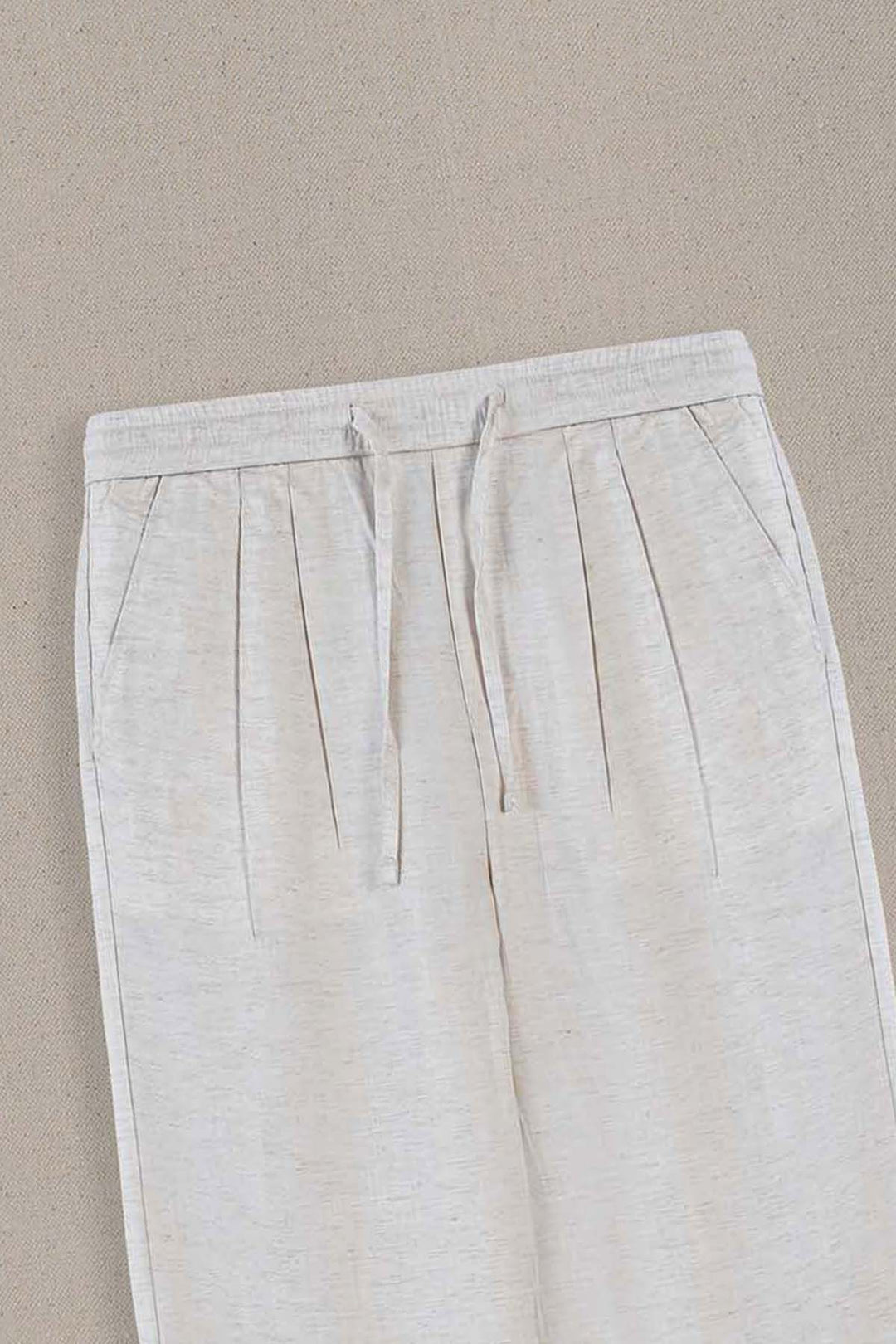 OAT WHITE MELANGE ESSENTIAL FIT TROUSERS
