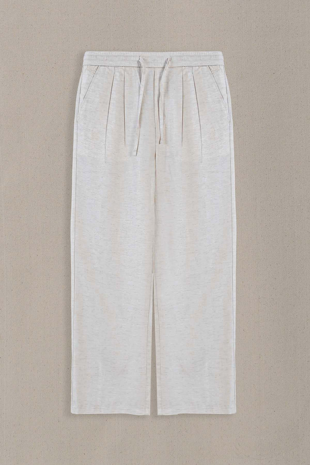 OAT WHITE MELANGE ESSENTIAL FIT TROUSERS