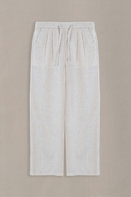 OAT WHITE MELANGE ESSENTIAL FIT TROUSERS