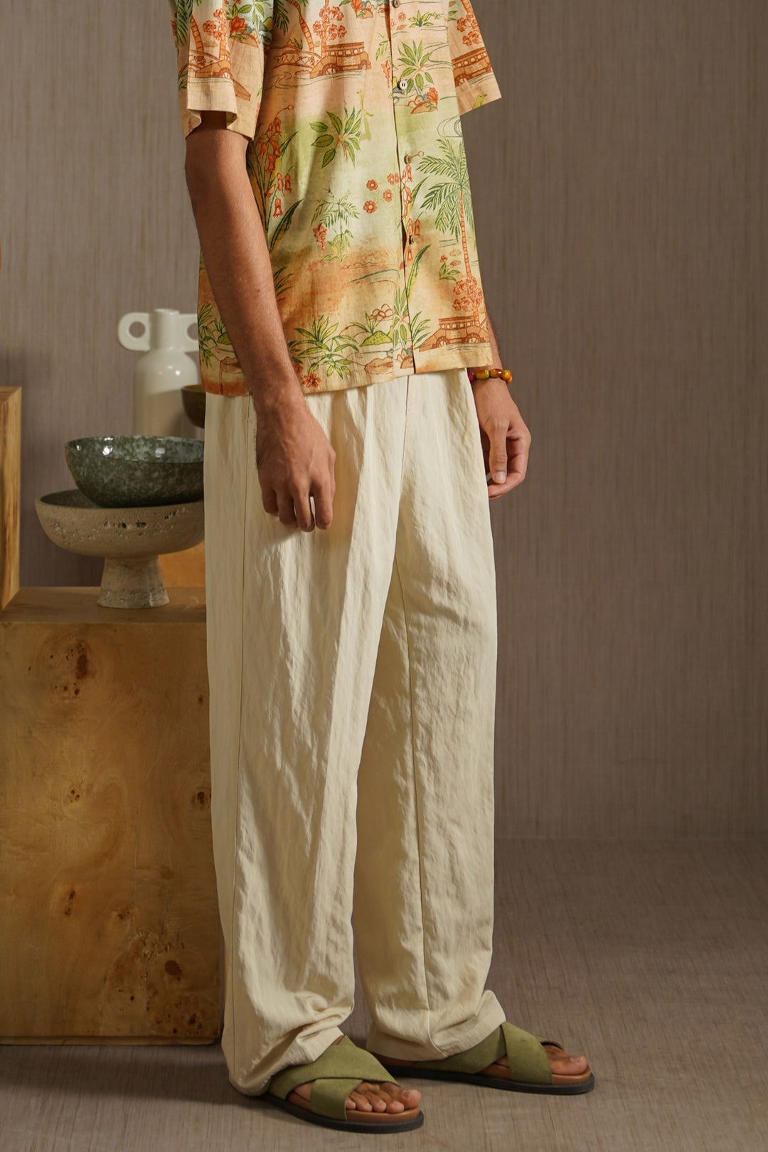 BEIGE PALM GROVE PANTS