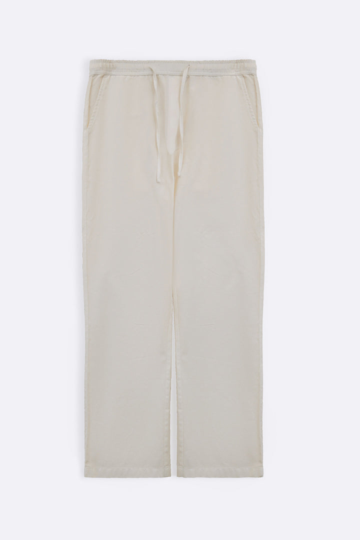 OFF WHITE TEXTURED COTTON PANTS