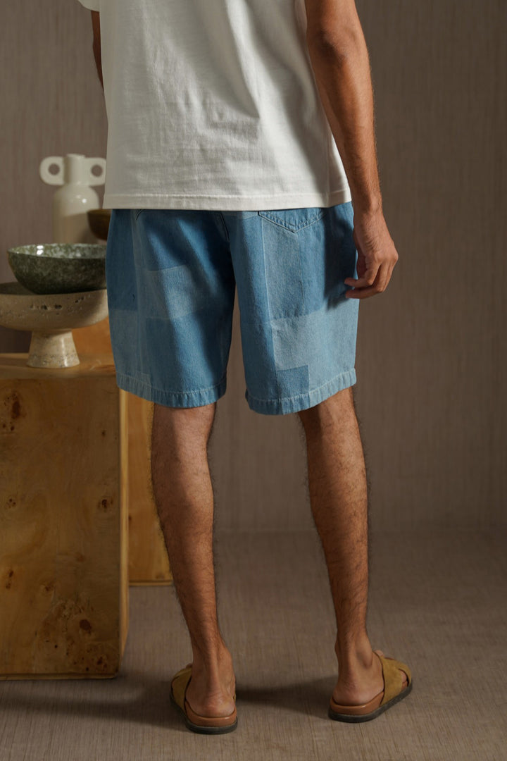BLUE PATCH EFFECT SHORTS