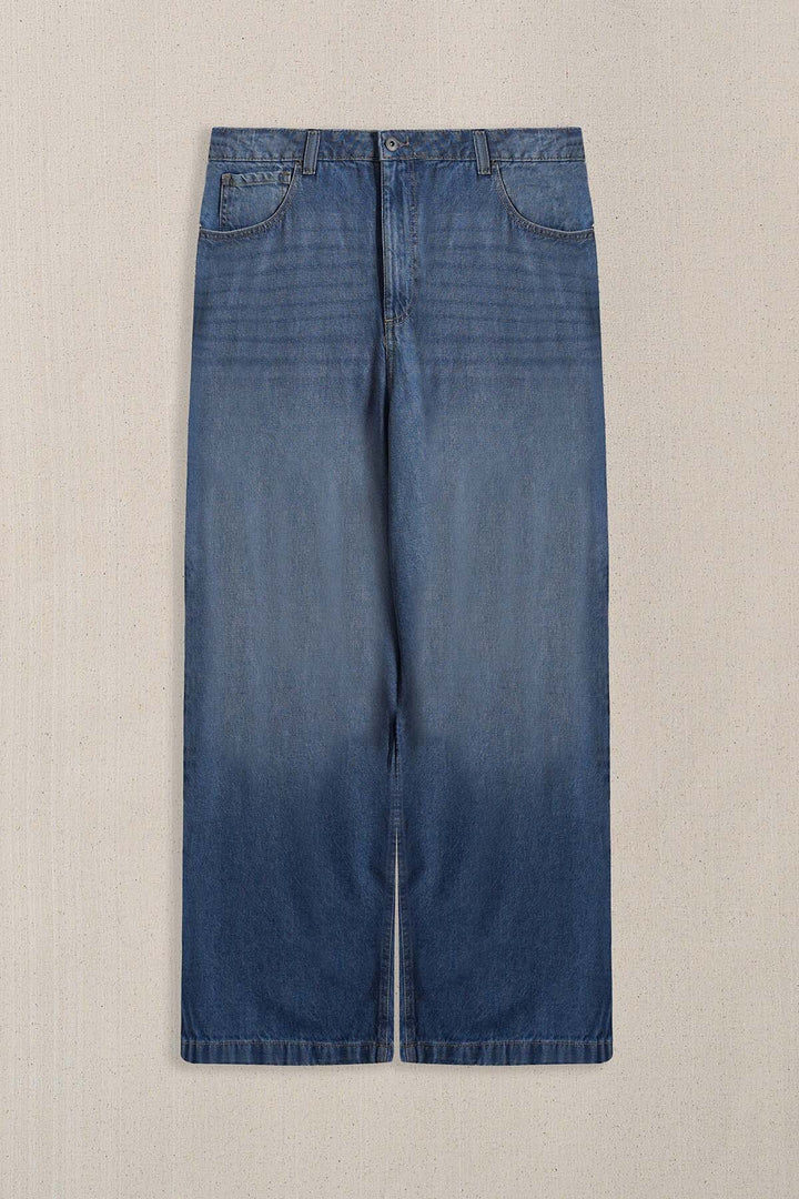 MID BLUE MAN PANTS BALLOON FIT