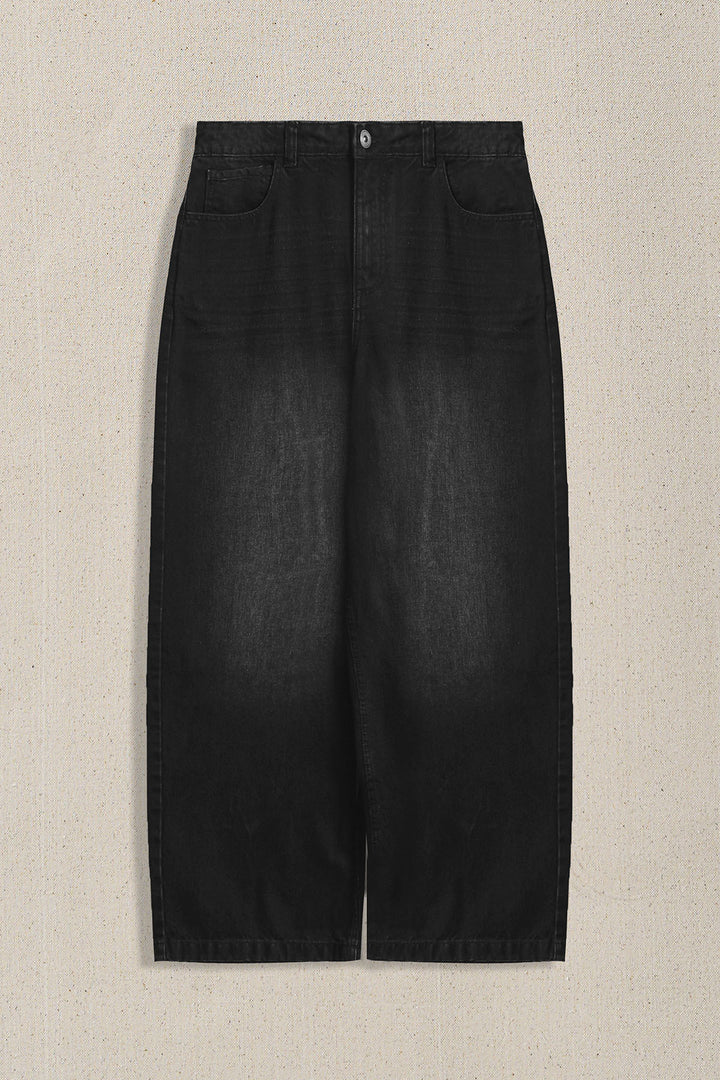 WASHED BLACKED MAN PANTS BALLOON FIT