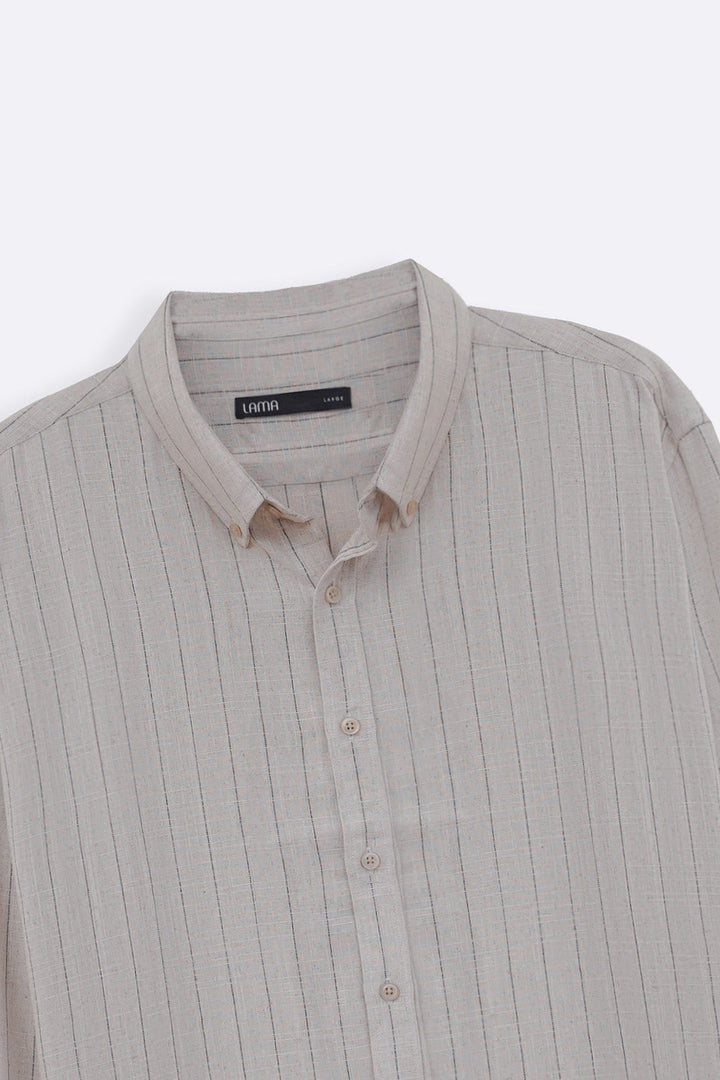 OAT MELANGE STRIPED LINEN BLEND SHIRT