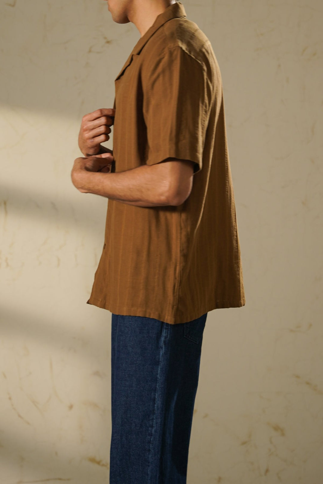 RUST CUBAN JACQUARD SHIRT