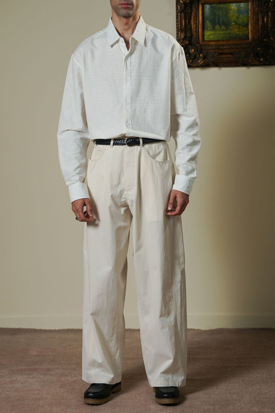 ECRU ABSTRACT JACQUARD SHIRT