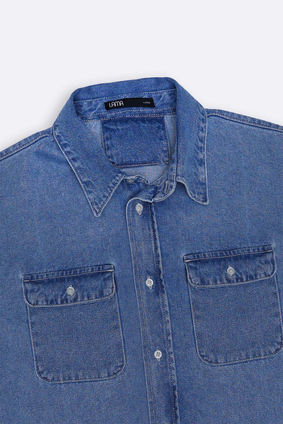 LIGHT BLUE LIGHT WASH DENIM SHIRT