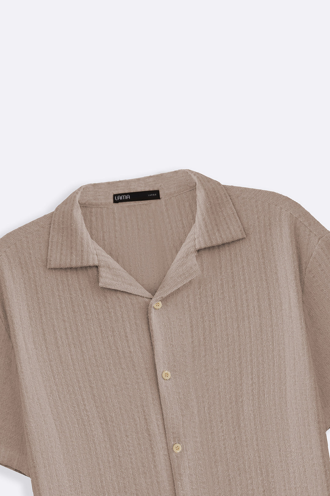 BEIGE TEXTURED RESORT SHIRT