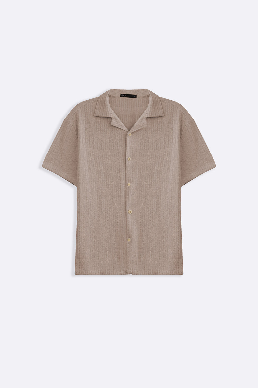 BEIGE TEXTURED RESORT SHIRT